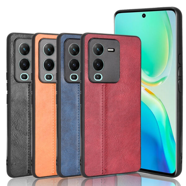 Vivo V Serie Handyhülle Mode PU Vivo V25 Pro Kalbsleder #1950