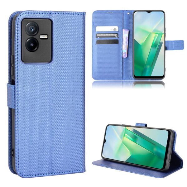 Vivo T Serie T2x 5G Stilvolle Blaue Flip Handyhülle